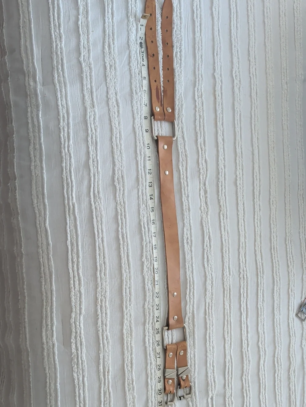 Tan Leather Double-Buckle Belt